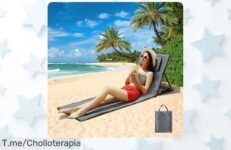 Esterilla de playa plegable con respaldo ajustable a un precio loco, haz que tu verano sea inolvidable con este chollo antes de que se agote, ¡aprovecha esta oportunidad única ya!