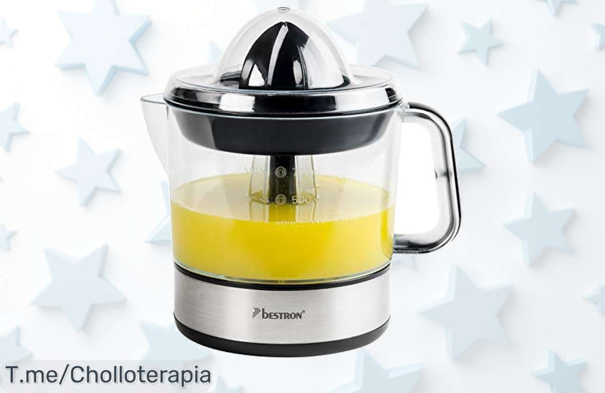 Exprime la frescura de tus días con el exprendedor eléctrico de cítricos a un precio loco y disfruta hasta 0,7 litros de zumo delicioso. ¡Compra ahora antes que se agote!