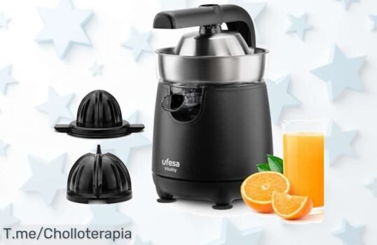 Exprimidor Eléctrico Ufesa Vitality: Jugo delicioso en segundos y limpieza exprés sin líos ¡Aprovecha este ofertón antes de que se agote, no te quedes sin el tuyo!
