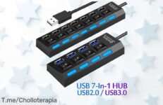 Extiende tu conexión USB con 7 puertos en un super chollo que no puedes dejar pasar, hazte con él ahora y disfruta de tecnología sin límites antes de que se acabe la oferta