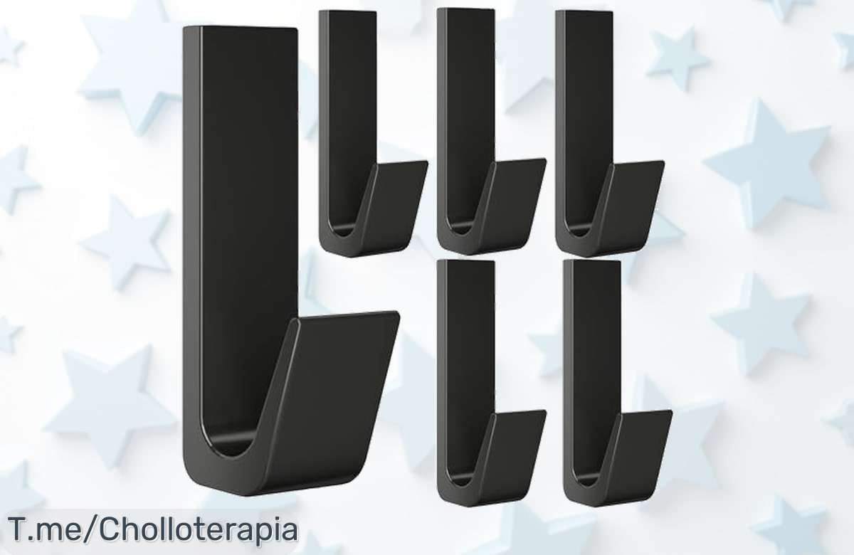 Ganchos para toallas sin taladrar: el super chollo que elevará tu hogar. Resistencia increíble y estilo negro mate, ¡no dejes pasar esta oferta limitada de 6 unidades!