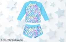 Haz que tu niña brille este verano con el bañador de dos piezas más chulo y protegido, aprovecha el super chollo antes de que se agote ¡Actúa ya!