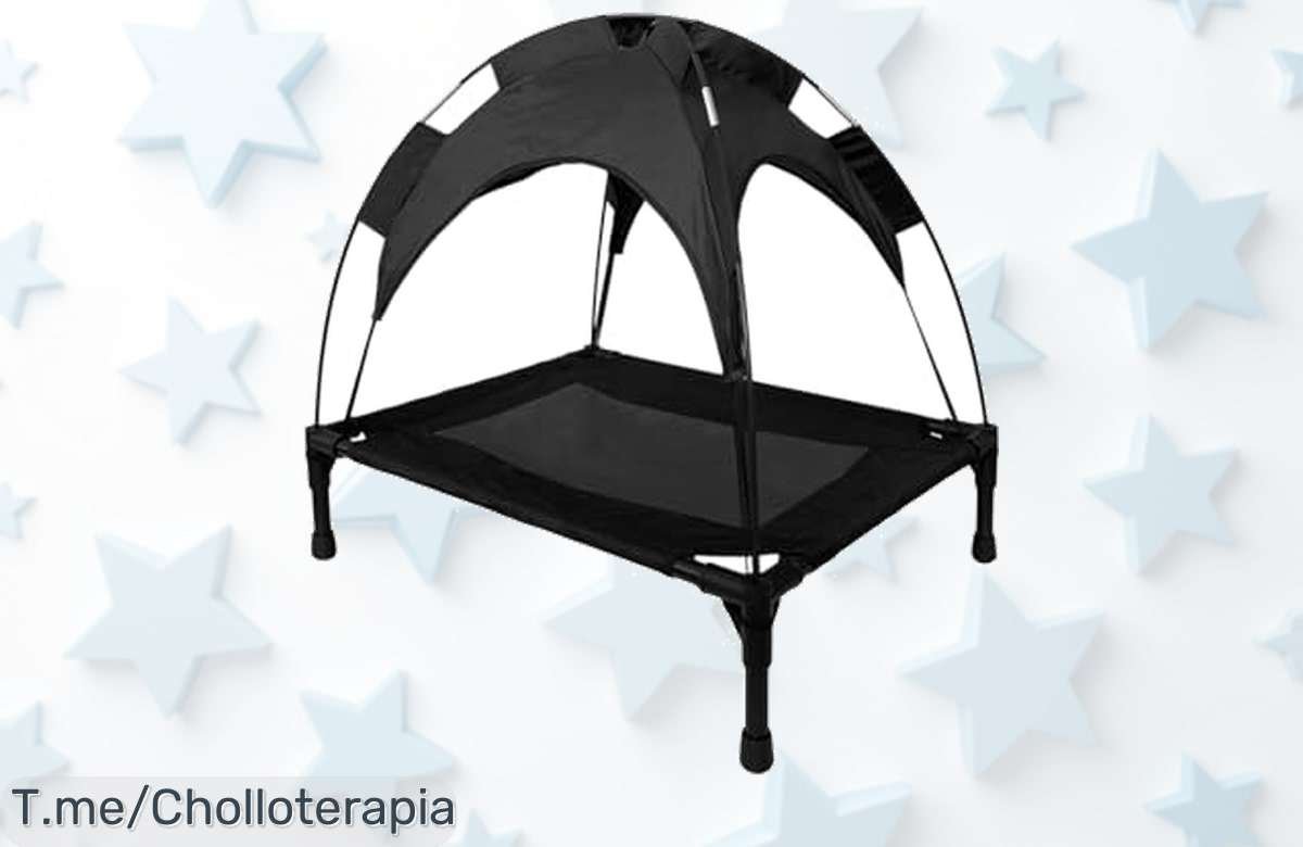 Haz que tu perro tenga la siesta perfecta con nuestra cama elevada portátil ¡Con toldo impermeable! Aprovecha este ofertón único y llévatela a casa ya, el stock vuela.