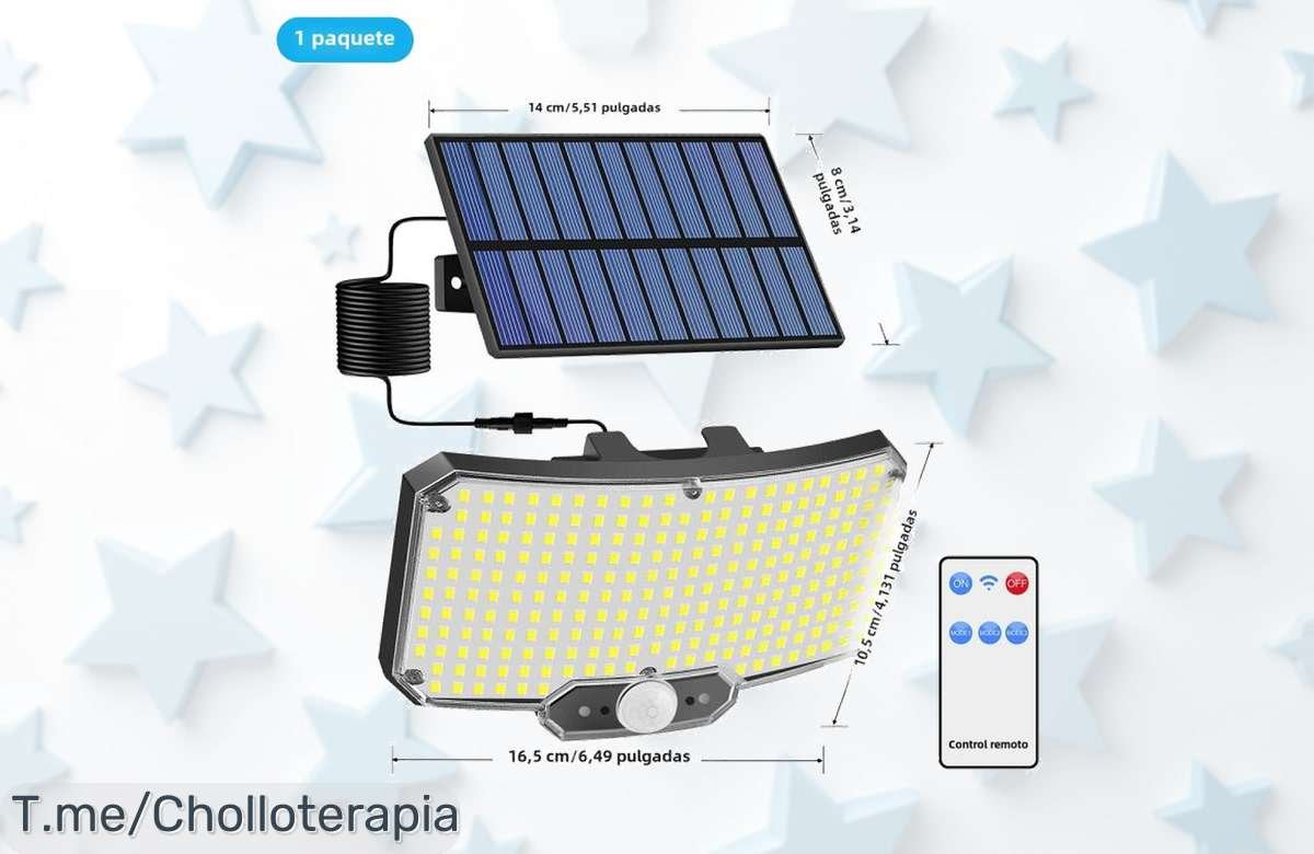 Ilumina tu hogar con la lámpara solar de 234 LEDs, ¡super chollo! Seguridad brillante y control remoto. Aprovecha este ofertón antes que se agote, no lo dejes pasar.