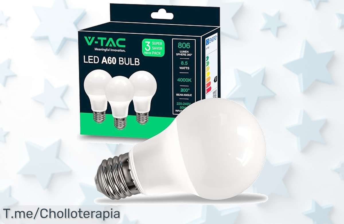 Ilumina tu vida con el super chollo de 3 bombillas LED que brillan como las de 60W pero consumen solo 8,5W. ¡Aprovecha este ofertón antes que se acabe!