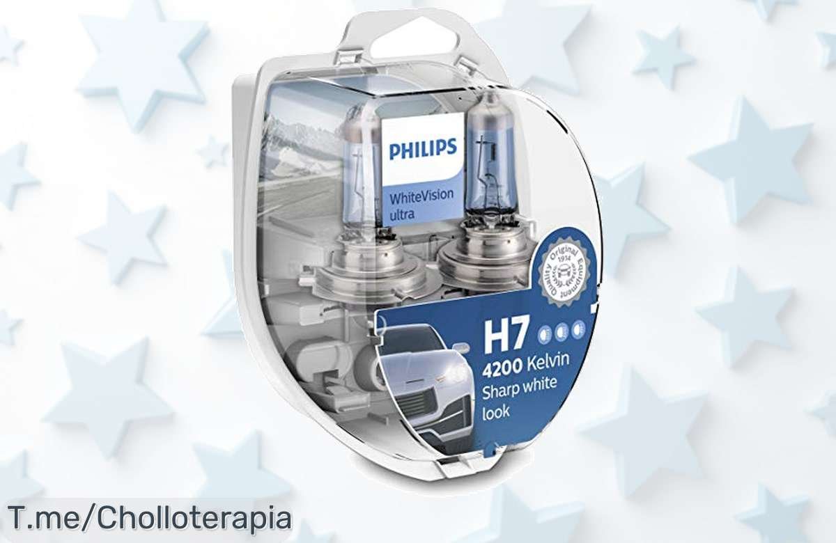 Ilumina tus noches con el chollo Philips WhiteVision H7 y disfruta de luz blanca intensa que mejora tu seguridad al volante. ¡No te pierdas esta oferta limitada!