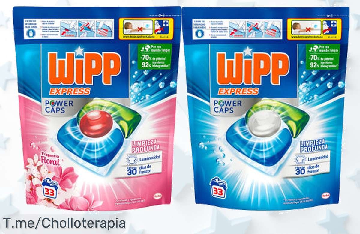 Limpia como un experto en 1, 2, 3 con Wipp Express Power Caps: aroma floral o clásico. ¡No dejes pasar este super chollo! Llévate el pack de 33 cápsulas y brilla ya mismo!