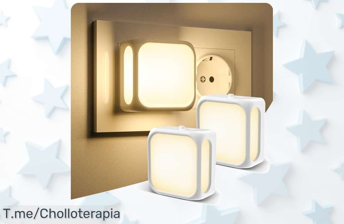 Luz nocturna enchufable ¡Brillo automático y 2 por un precio loco! Crea un ambiente seguro para tus peques mientras duermen. Aprovecha este ofertón antes de que se agoten.