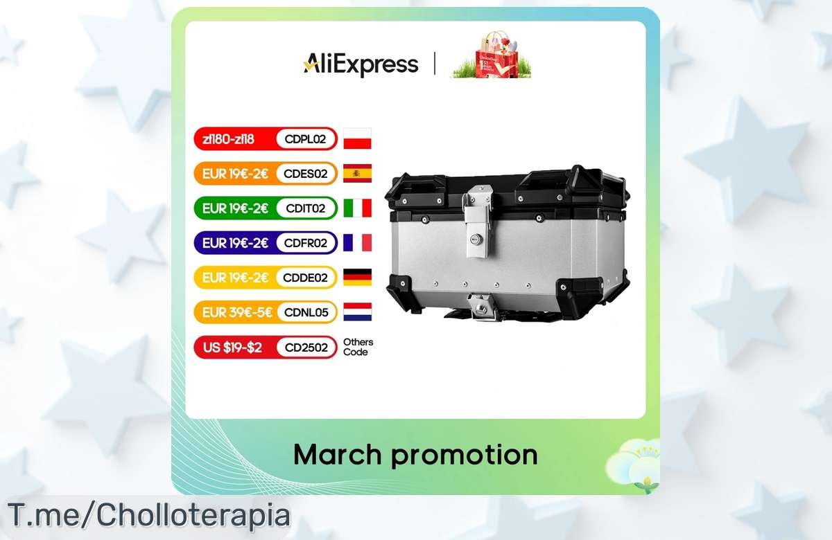 Maletero Trasero de 65L: Resistente al Agua y a Impactos, Ideal para Tus Aventuras sobre Dos Ruedas. Super Chollo Limitado, ¡Compra Antes de que Se Agoten!