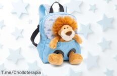 Mochila NICI 2 en 1 con peluche león a precio loco, un diseño adorable que acompaña a tus peques siempre ¡No dejes pasar este ofertón único y compra ya!
