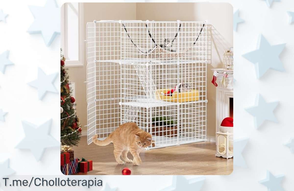 No te pierdas este ofertón: jaula para gatos de 3 niveles con descuento brutal, ¡hazte con la tuya antes que se agote y dale a tus gatos el hogar que merecen!