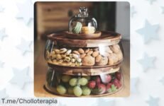Organiza tus aperitivos con estilo: ¡Descubre los contenedores de vidrio y madera a un precio loco! Oferta limitada, no te quedes sin ellos antes que vuelen