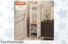 Organizador de zapatos ajustable y plegable a precio loco, ¡ahorra espacio y mantén todo en orden! No te quedes sin el tuyo, oferta limitada que no vuelve