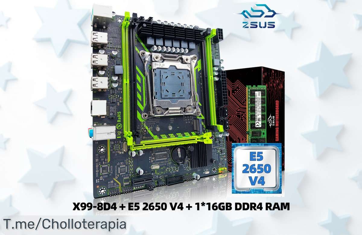 Placa base ZSUS X998D4 con Xeon E5 2650 V4 y 16GB de RAM a precio loco, rendimiento brutal y descuento brutal ¡Solo quedan pocas unidades! Aprovecha esta oferta única ya