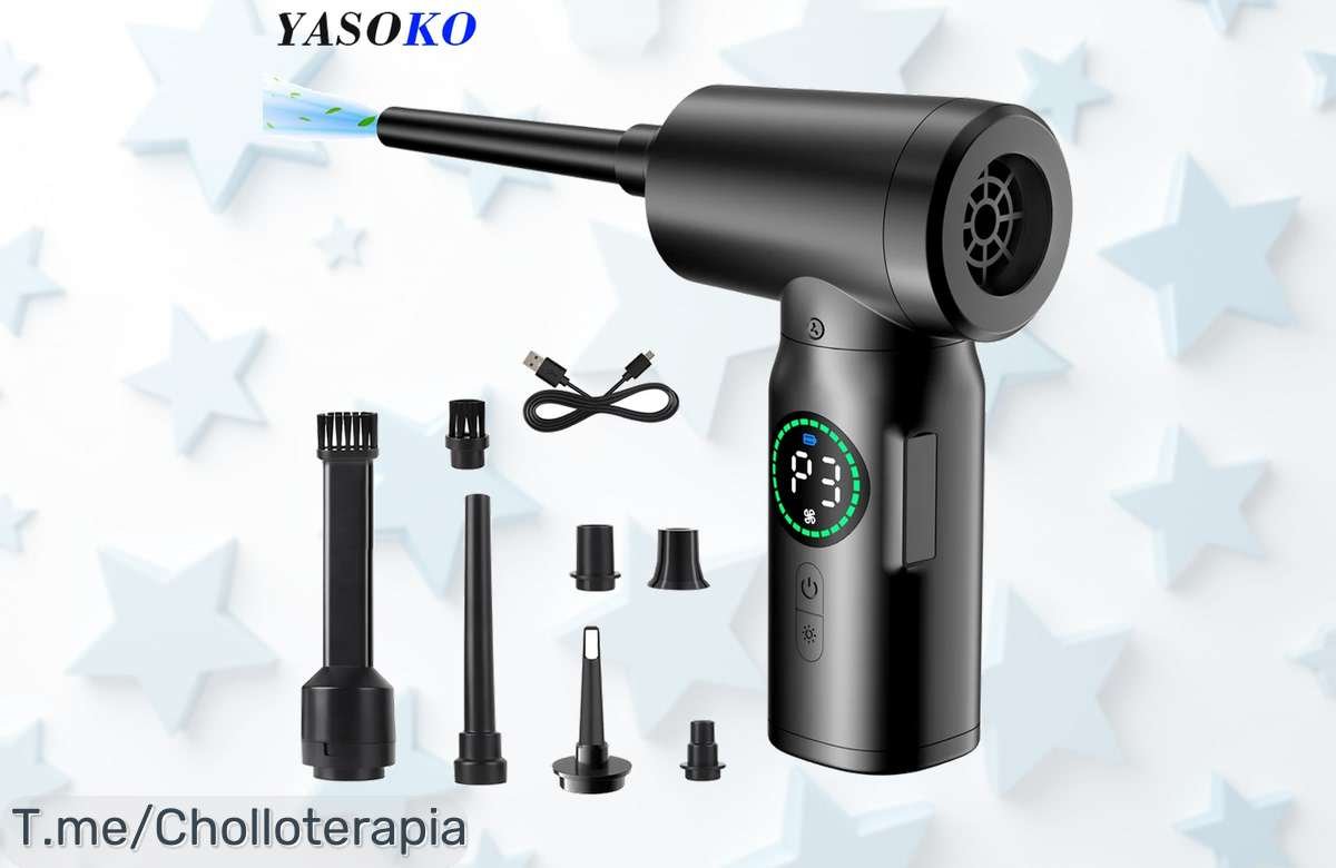 Plumero de Aire Comprimido Portátil a Precio Loco: Limpia tu teclado en un segundo y dile adiós al polvo. Oferta limitada, ¡hazlo tuyo antes que se agote!
