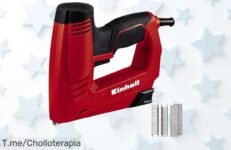 Potencia tus proyectos con la Grapadora Eléctrica Einhell TCEN 20 E, ¡con preselección electrónica y seguridad máxima! Aprovecha este ofertón a un precio loco, compra ya antes que se agote