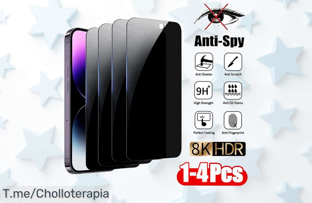 Protege tu iPhone con el protector de pantalla de privacidad total, super chollo limitado que asegura tu información. ¡No te quedes sin él! Actúa ya antes que se agoten las unidades.