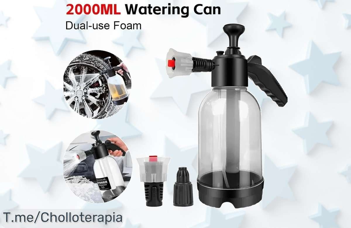 Pulverizador de espuma 2L para coches: ¡desinfecta como un profesional con este super chollo! Aprovecha el ofertón, solo quedan unos pocos. ¡Cómpralo ya antes que se agote!