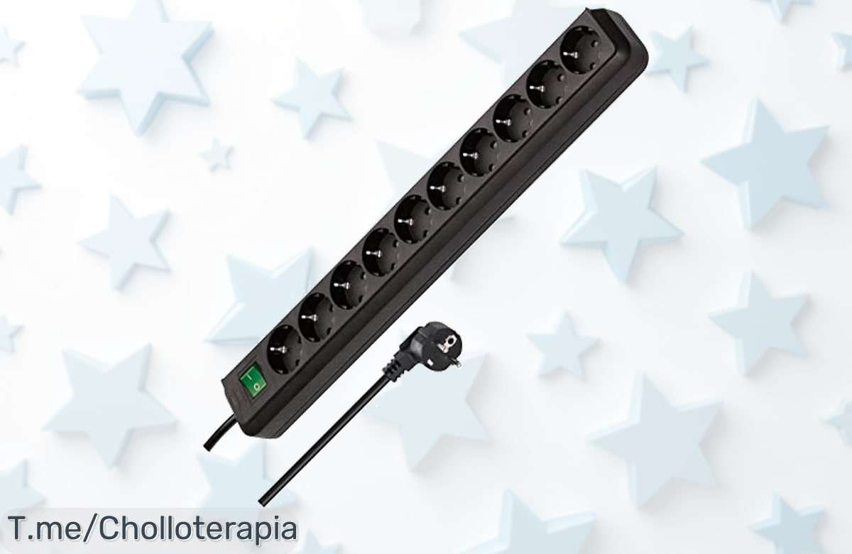 Regleta EcoLine con 10 tomas y protección para los peques a un precio loco, ¡tu tranquilidad en casa nunca fue tan accesible! Actúa ya antes de que se agoten.