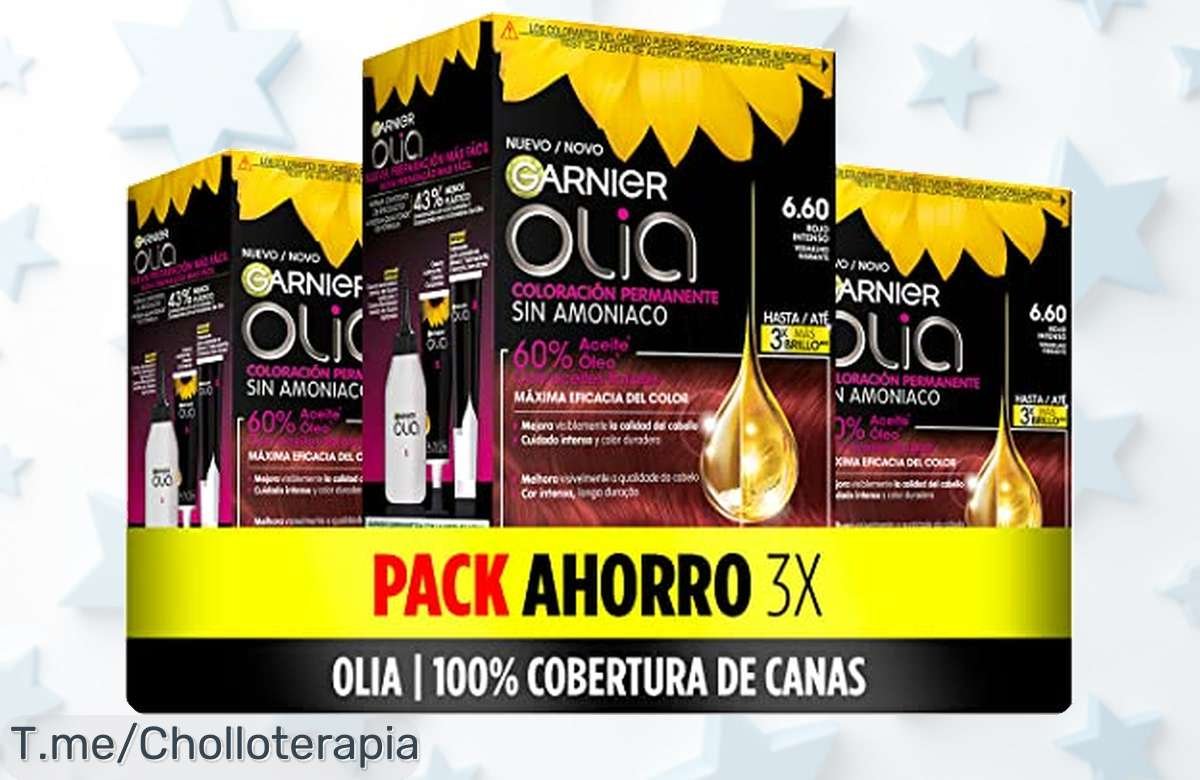 Renueva tu look con Garnier Olia, el super chollo de coloración sin amoniaco que cubre canas en solo 30 minutos. Oferta limitada, ¡no te lo pierdas y compra ya!
