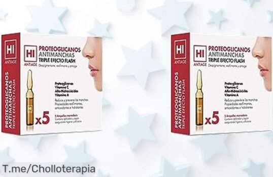 Revitaliza tu piel con Ampollas Flash Triple Efecto, ¡adiós manchas y arrugas en 5 pasos! Aprovecha este super chollo de 5 piezas antes que se agote ¡Compra ya!
