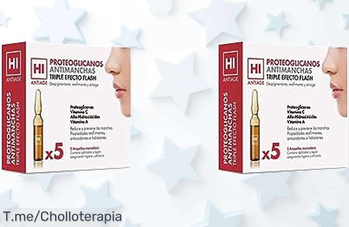 Revitaliza tu piel con Ampollas Flash Triple Efecto, ¡adiós manchas y arrugas en 5 pasos! Aprovecha este super chollo de 5 piezas antes que se agote. ¡Compra ya!