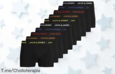 Revoluciona tu comodidad con el pack de boxers Jack & Jones, 10 unidades de calidad excepcional a un precio loco, ¡aprópiate de este ofertón antes que se agote!