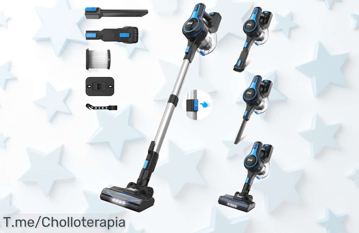 Revoluciona tu limpieza con la aspiradora INSE: succión potente, sin cables y 45 minutos de energía por un precio loco. ¡Aprovecha esta oferta limitada y compra ya!