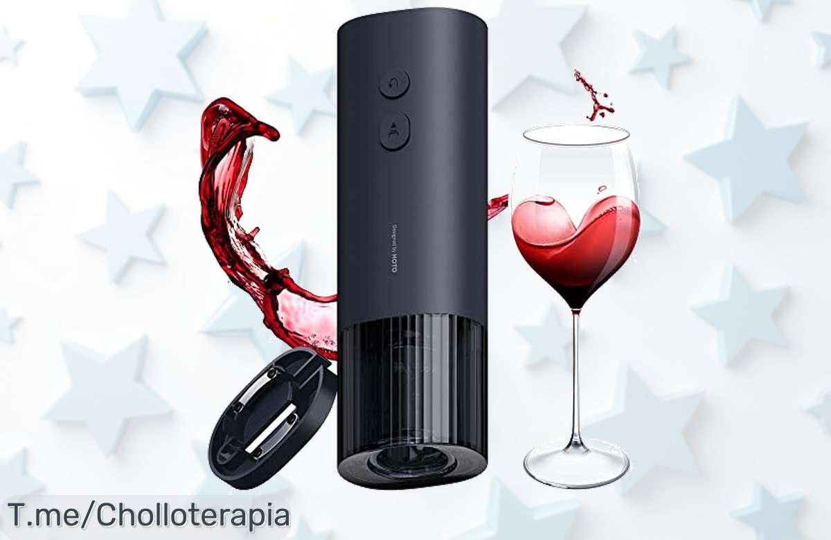Sacacorchos eléctrico a precio loco: abre tus vinos en solo 10 segundos y sorprende a todos en tu fiesta. Aprovecha el ofertón antes de que se acabe, ¡compra ya!