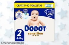 Super Chollo En Dodot Pañales Bebé Sensitive Talla 2 Con Capa DermaComfort Y Absorción Espectacular, Llévate 240 Pañales Más Un Pack Gratis De Toallitas ¡No Te Quedes Sin Ellos!