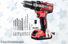 Taladro Percutor a Batería 21V con luz LED y 23 accesorios, ¡ofertón exclusivo! Aprovecha el precio loco antes de que se agote, las unidades vuelan y tú mereces lo mejor