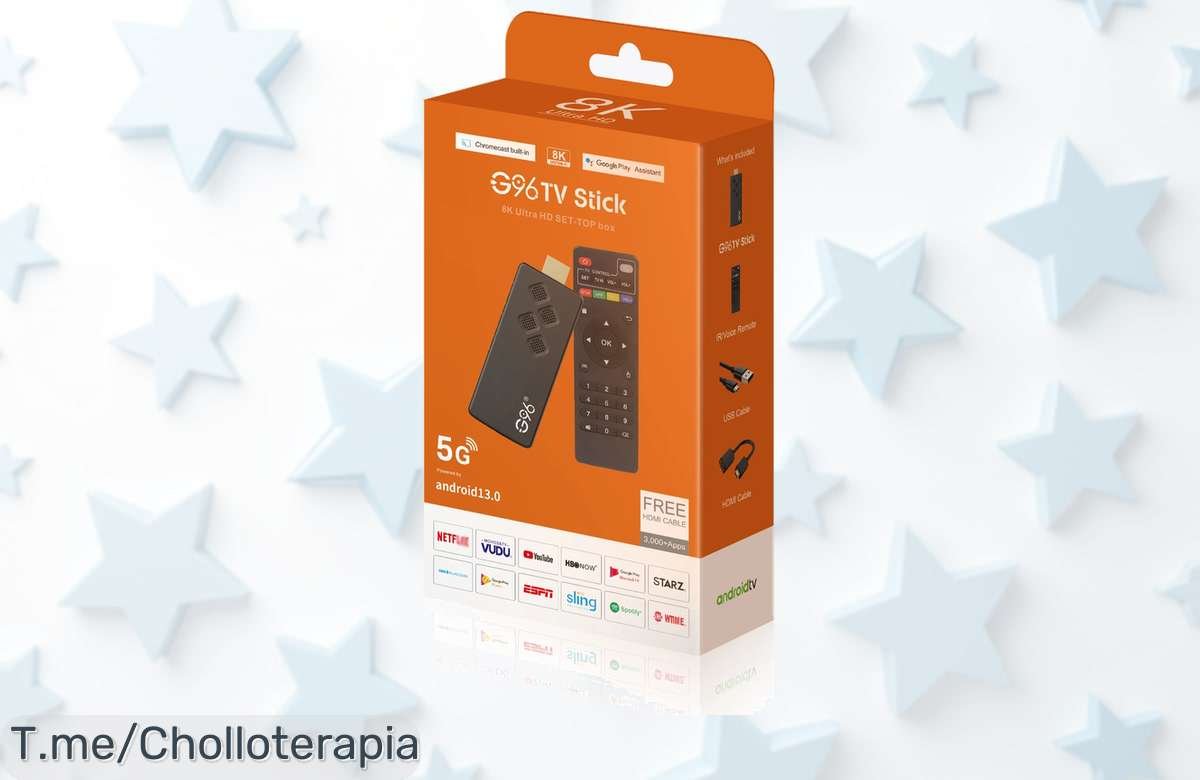 Transforma tu TV con el Globale Version G96 TV Stick 8K, disfruta en ultra alta definición y no te pierdas este ofertón que solo dura un instante ¡compra ya!