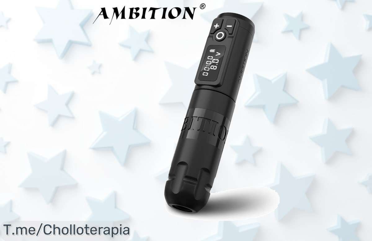 Transforma tu arte con la Ambition Soldier, ¡la máquina de tatuaje inalámbrica que todos desean! Aprovecha este ofertón limitado y compra ya antes de que desaparezca.