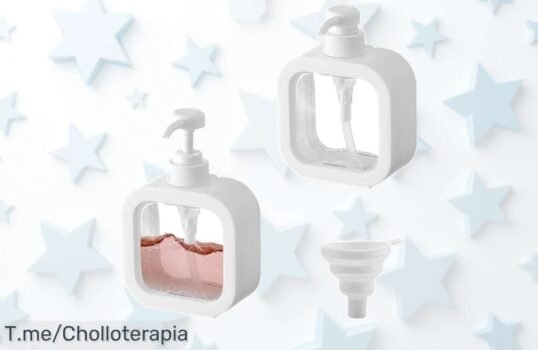 Transforma tu baño con el super chollo de 2 dispensadores recargables que te dan la dosis perfecta en un clic ¡Aprovecha este ofertón y compra ahora antes que se agoten!
