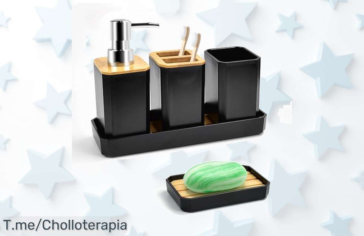 Transforma tu baño en un espacio de ensueño con nuestro juego de accesorios elegante y funcional, ¡no te pierdas este ofertón único y limitado que encantará a todos!
