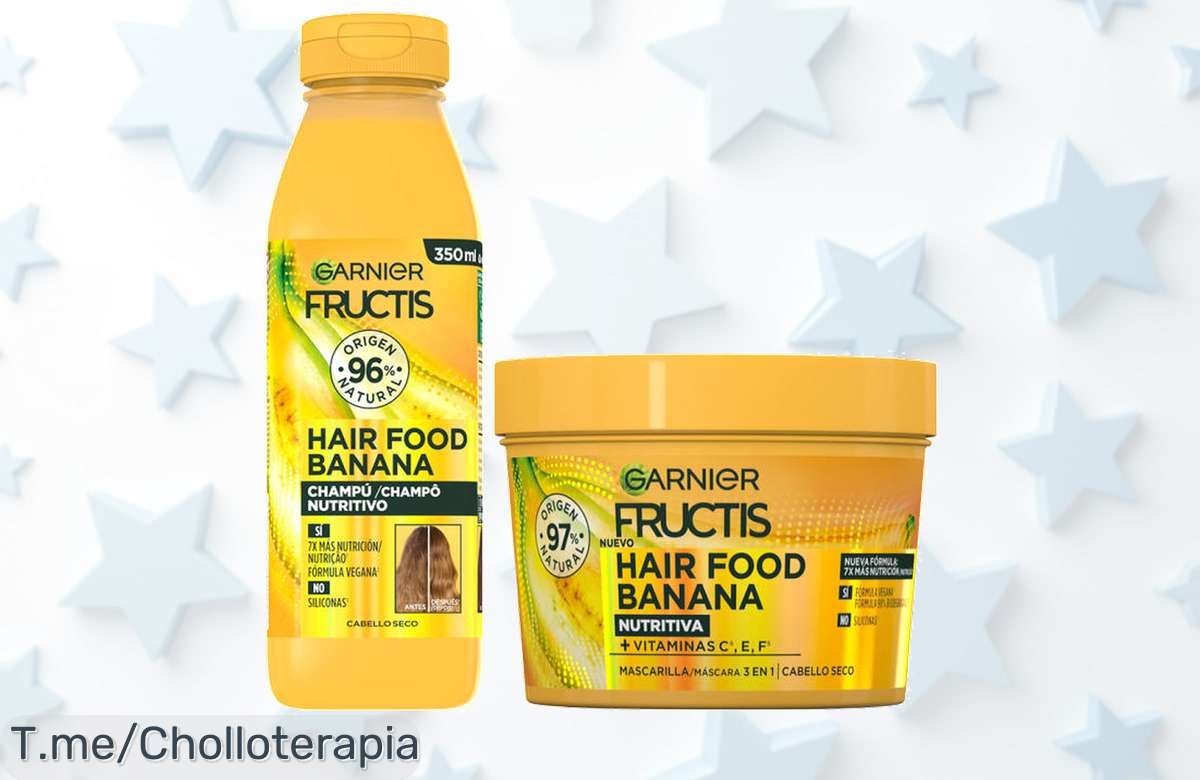 Transforma tu cabello con Garnier Fructis Hair Food Banana a precio loco: un producto 3 en 1 que nutre y da vida. ¡Aprovecha este ofertón antes de que se acabe!