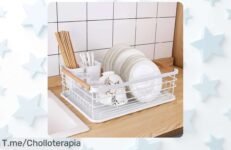 Transforma tu cocina con el escurridor de platos de acero inoxidable, un super chollo que hará brillar tus utensilios ¡No te lo pierdas y compra ya antes que se agote!
