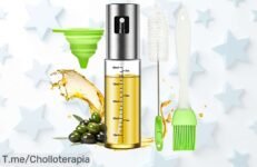 Transforma tu cocina con el pulverizador de aceite que todos quieren, disfruta platos saludables y controla tu ingesta ¡Compra ahora este ofertón antes de que se agote!