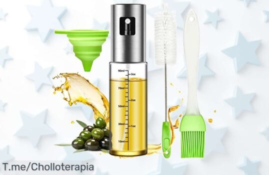 Transforma tu cocina con el pulverizador de aceite que todos quieren, disfruta platos saludables y controla tu ingesta ¡Compra ahora este ofertón antes de que se agote!