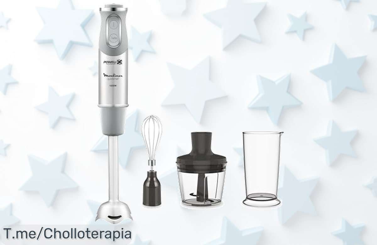 Transforma tu cocina con la batidora Moulinex QuickChef DD655D: motor potente, 10 velocidades y accesorios útiles. Aprovecha este super chollo antes de que se agote ya!