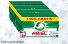 Transforma tu colada con Ariel Pods: 136 lavados que eliminan manchas en frío y dejan frescor intenso ¡No dejes escapar este ofertón, actúa ya!