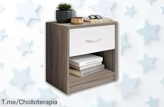 Transforma tu dormitorio con la mesilla PEPE: diseño moderno y funcional, amplia capacidad y montaje fácil ¡No dejes pasar este ofertón limitado que hará brillar tu habitación!