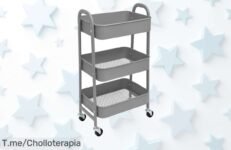 Transforma tu espacio con el carro de tres niveles más práctico del mundo, un super chollo para organizar todo y hacer tu vida más fácil ¡Compra ya antes de que se terminen!