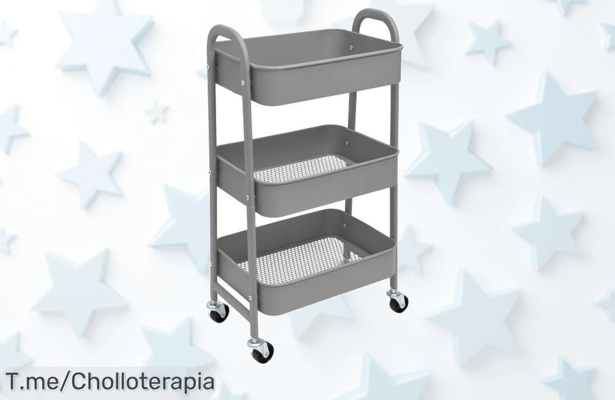 Transforma tu espacio con el carro de tres niveles más práctico del mundo, un super chollo para organizar todo y hacer tu vida más fácil. ¡Compra ya antes de que se terminen!