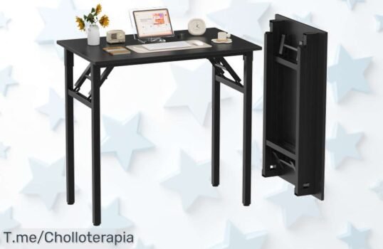Transforma tu espacio con el escritorio plegable Rcynview: diseño moderno, soporte para monitor y un precio loco ¡Hazte con este ofertón antes de que se agote!