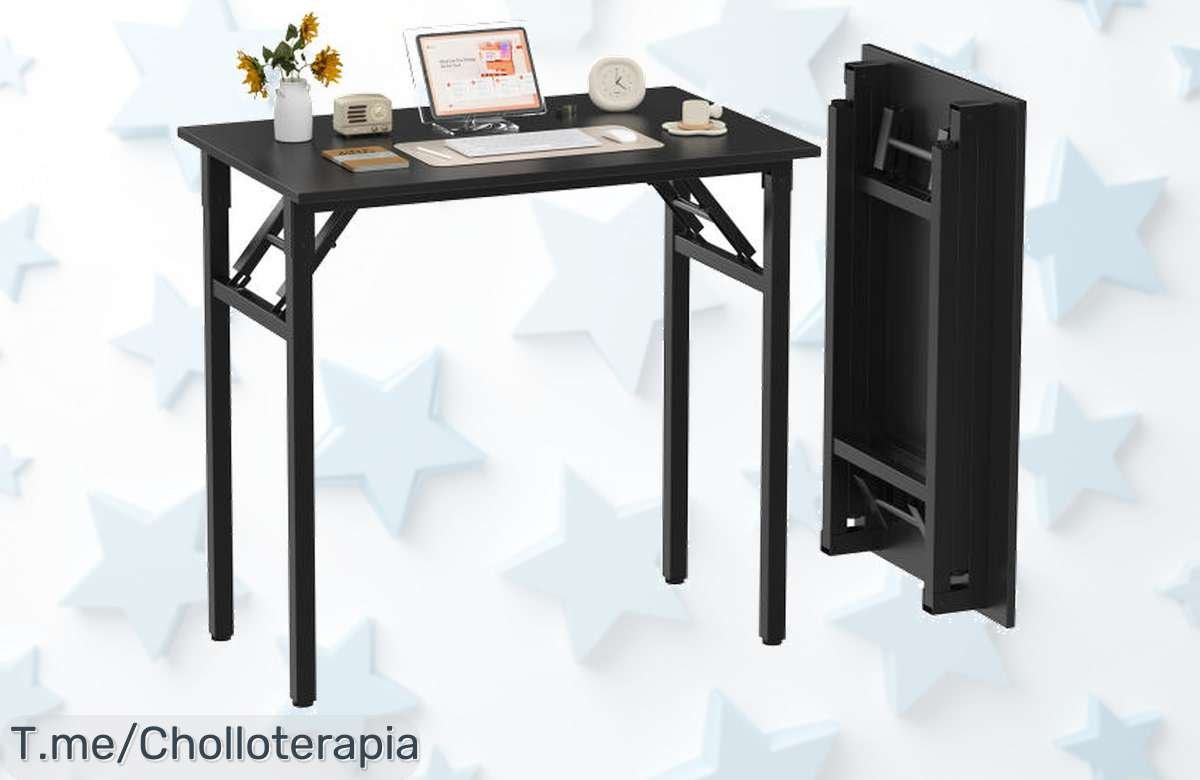 Transforma tu espacio con el escritorio plegable Rcynview: diseño moderno, soporte para monitor y un precio loco. ¡Hazte con este ofertón antes de que se agote!