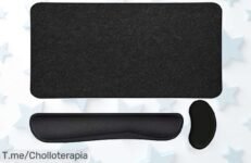 Transforma tu espacio con la alfombrilla ergonómica y reposamuñecas que siempre deseaste, aprovecha este super chollo antes de que se acabe ¡Cómprala ya!