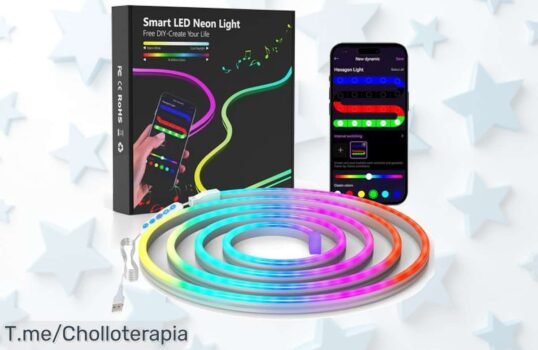 Transforma tu espacio con luces LED Neón RGB de 2 metros, controla millones de colores desde tu app y anima tus fiestas Super chollo limitado - ¡Compra ya!