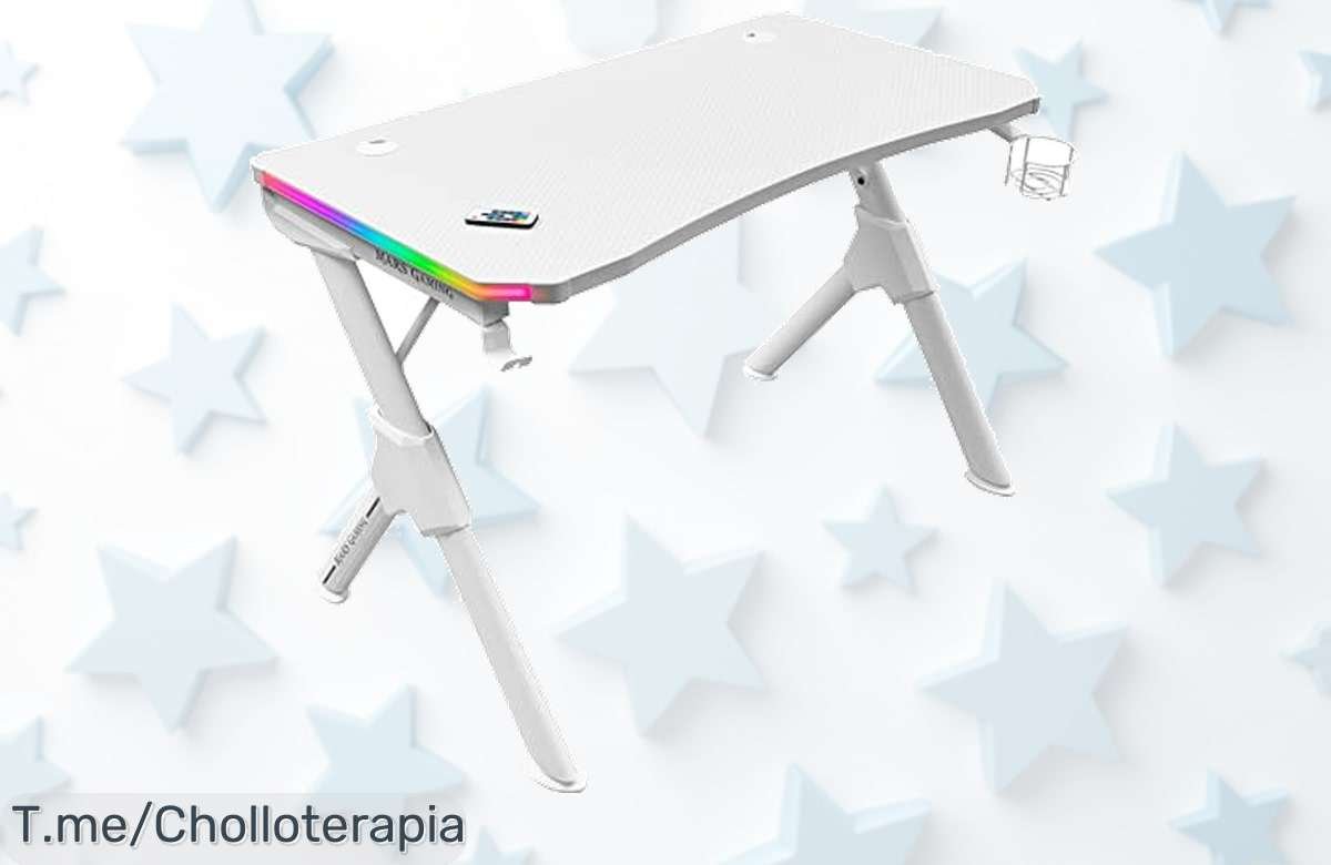 Transforma tu espacio de juego con la mesa gaming RGB Mars Gaming MGDRGBW, super resistente y con soporte para tus auriculares. ¡Aprovecha esta oferta única antes de que se agote!