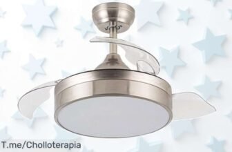 Transforma tu hogar hoy con el ventilador de techo LED en níquel, estilo moderno y fácil instalación ¡Aprovecha este chollazo antes que se agote! Compra ya y renueva tu espacio